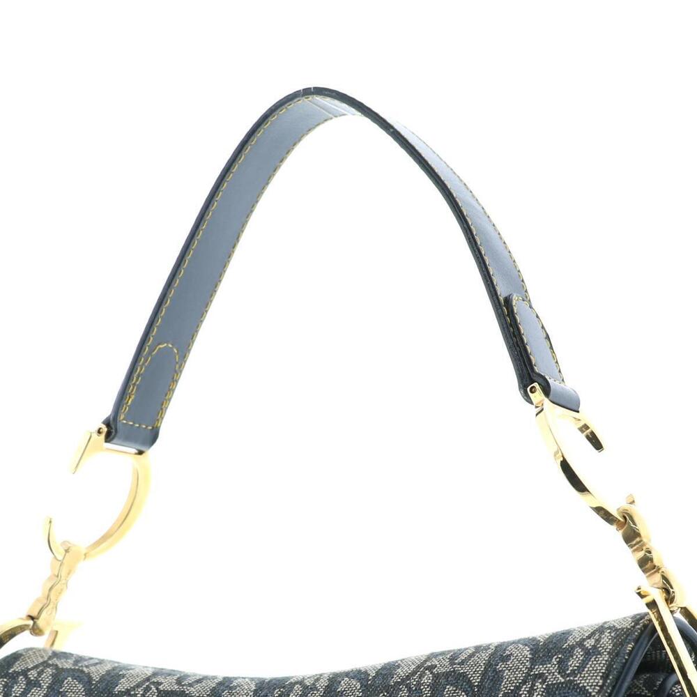Dior Trotter Double Saddle Bag Shoulder Clutch Navy Blue - Picture 3 of 6